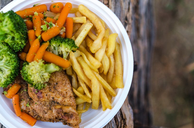 Kids chicken tenders with mild seasoning and fries
