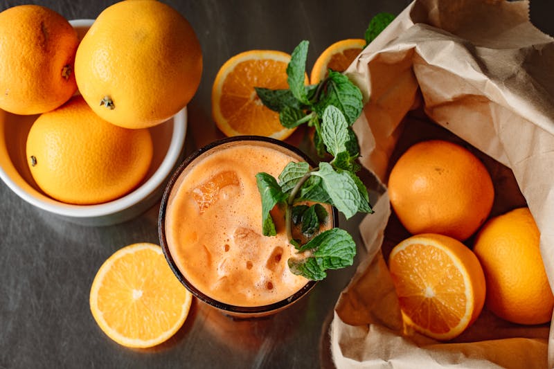 Fresh squeezed lemonade with ice and mint